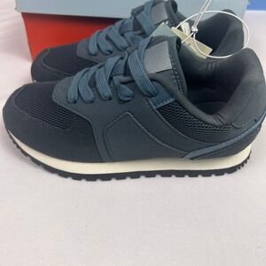 Cat & Jack Alexander Kids Sneakers Navy Blue Memory Foam Lace Up Shoes Size 6